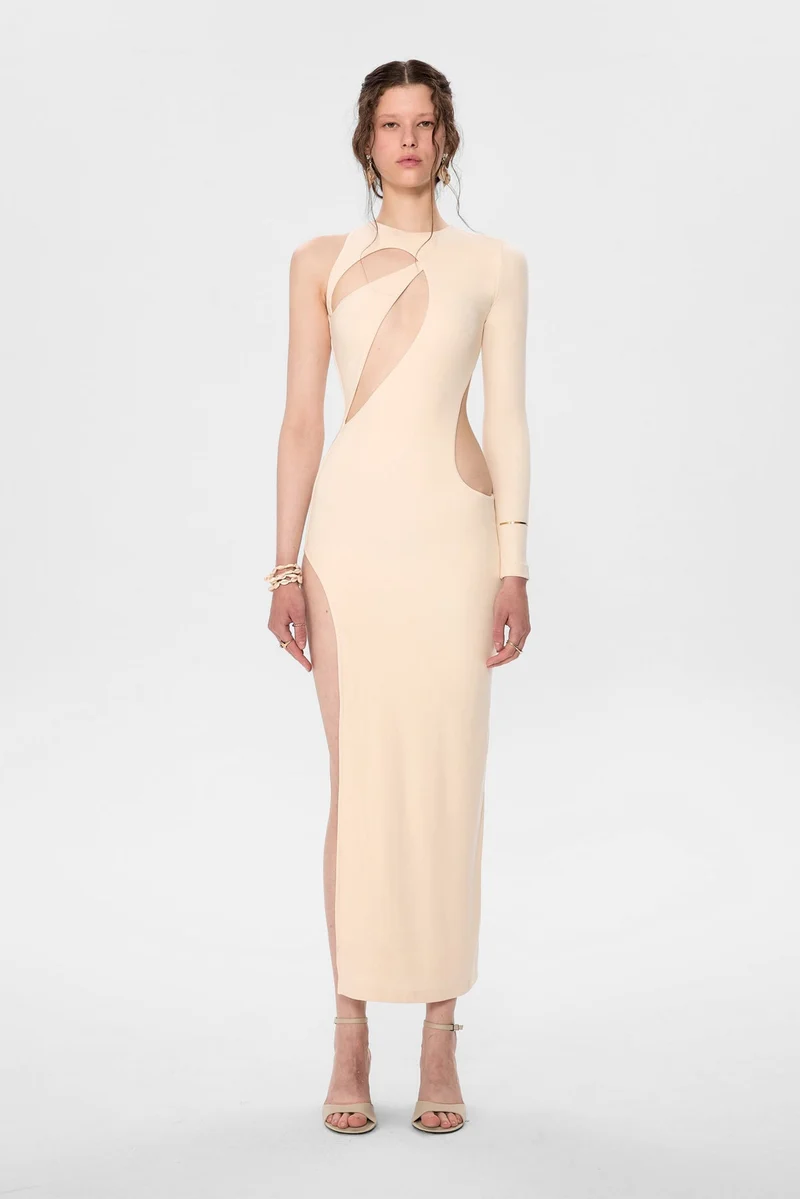B-Ware IAMNOTBASIC Kleid Dress Venus Elfenbein Größe XS Sommermode Damenbekleidung