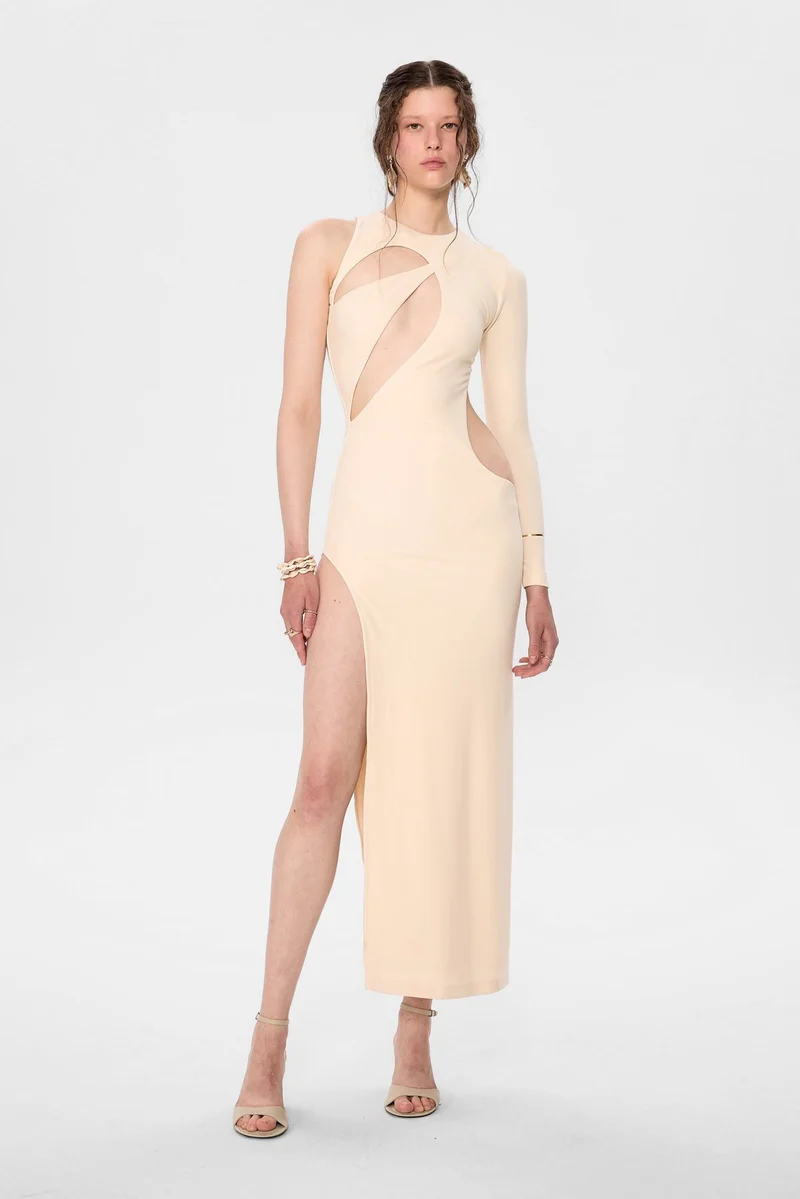 B-Ware IAMNOTBASIC Kleid Dress Venus Elfenbein Größe XS Sommermode Damenbekleidung