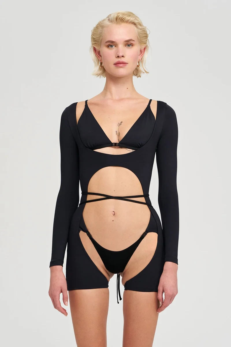 B-Ware IAMNOTBASIC Judith Bodysuit Einteiler Body Schwarz Größe XS Damenmode