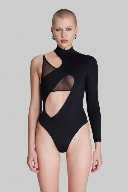 B-Ware IAMNOTBASIC Spirea Bodysuit Einteiler Body Schwarz Größe XS Damenmode Fashion