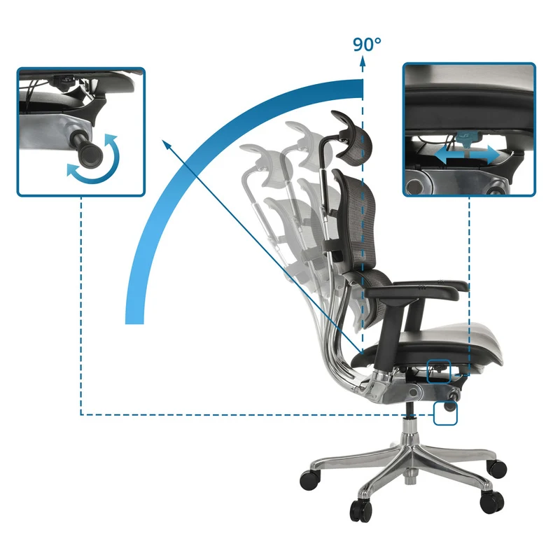 B-Ware hjh OFFICE ERGOHUMAN GEN2 Chefsessel Leder Netz schwarz ergonomisch 150kg