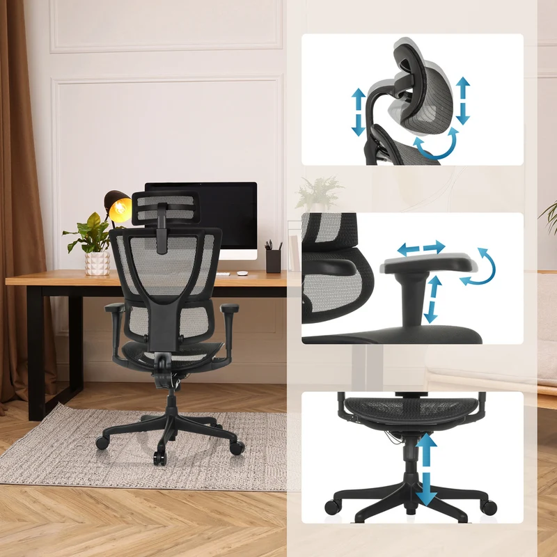 B-Ware hjh OFFICE Bürostuhl Chefsessel Drehstuhl ERGOHUMAN SLIM ECO M GEN2 schwarz