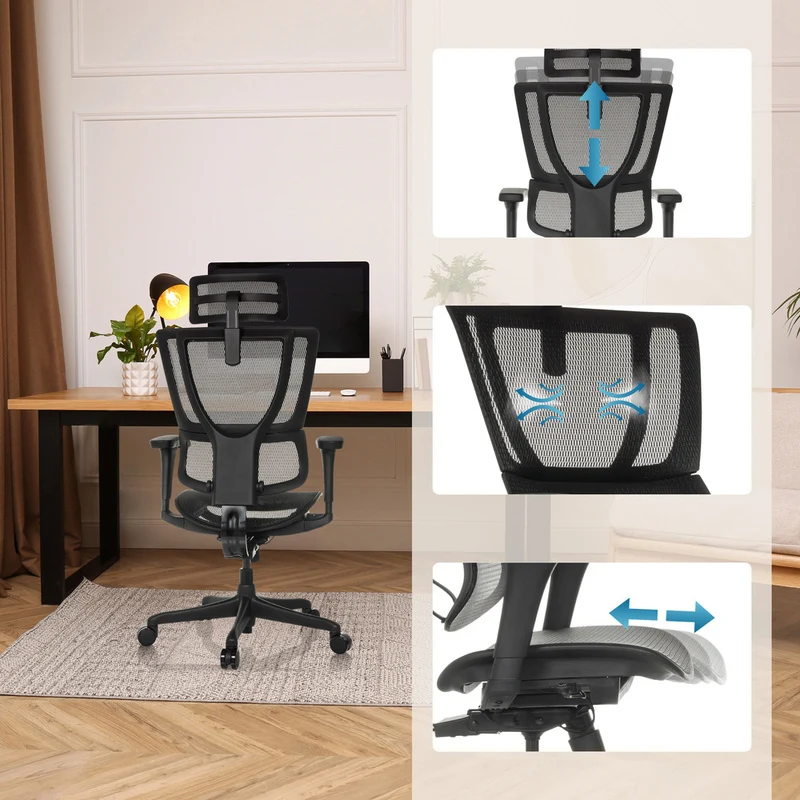 B-Ware hjh OFFICE Bürostuhl Chefsessel Drehstuhl ERGOHUMAN SLIM ECO M GEN2 schwarz