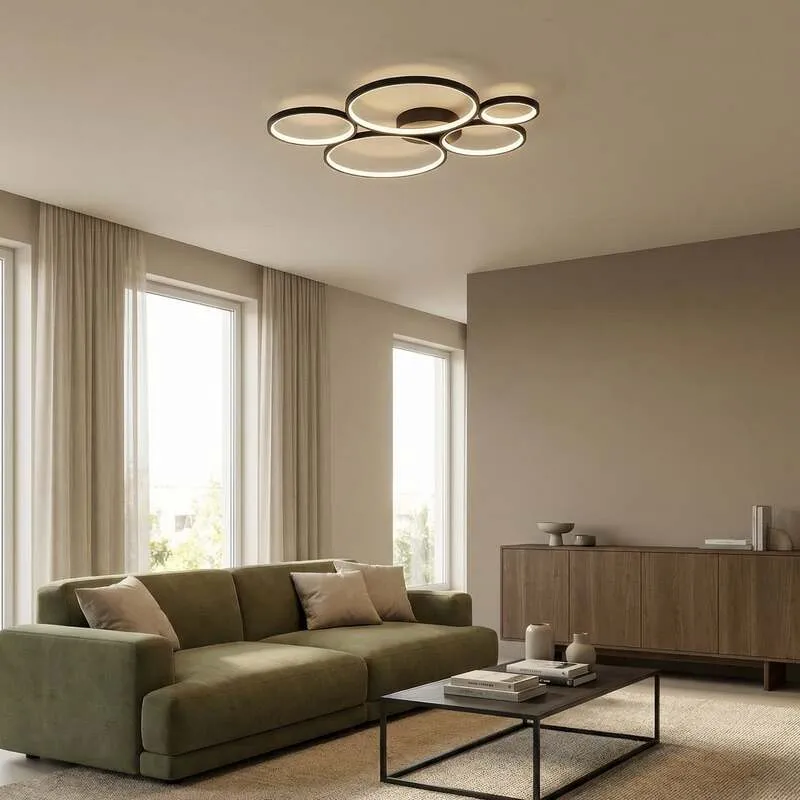 B-Ware Trio Lighting Deckenleuchte Deckenlampe Rondo Led Schwarz Matt Switch Dimmer