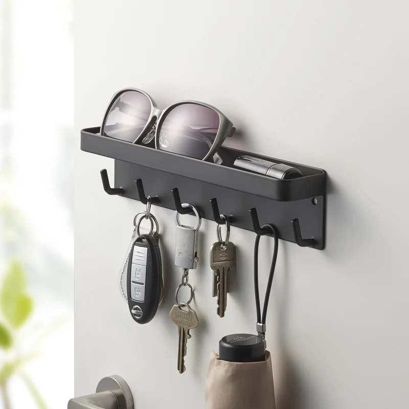 Magnetic Key Hooks with Tray