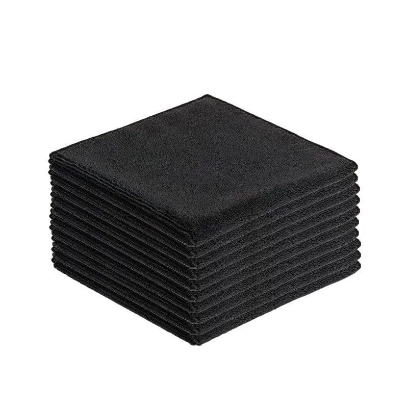 Big Pack schwarze Mikrofasertücher - 10 Stück