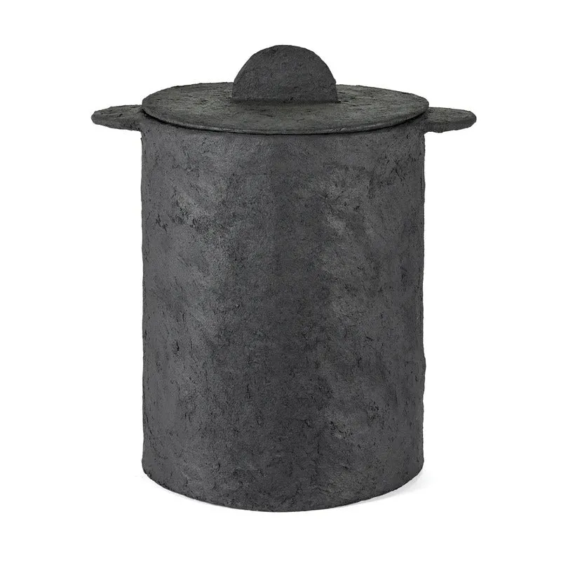 B-Ware Serax Wäschekorb Korb Wäschebehälter Leinensack Deckel schwarz SIEHE TEXT/FOTO