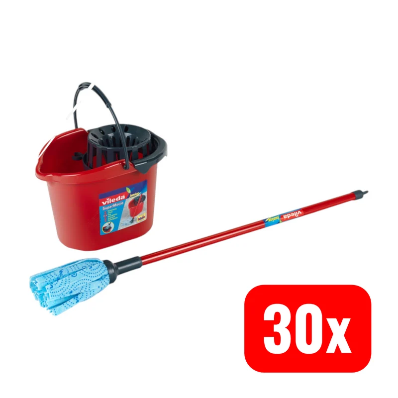 30x B-Ware Vileda Spielzeug Wischmopp-Set mit Eimer und Aufsatz Wischset Wischer 30 STÜCK