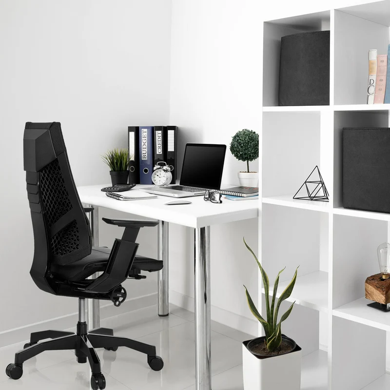 B-Ware hjh OFFICE Bürostuhl Drehstuhl Stuhl GENIDIA BLACK Leder schwarz Lordosenstüt175