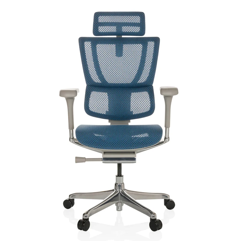 B-Ware hjh OFFICE Bürostuhl Chefsessel Drehstuhl ERGOHUMAN SLIM I G Netzstoff blau679