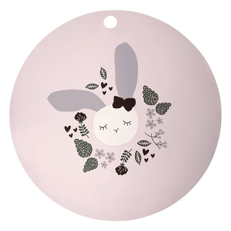 3x B-Ware kikadu Silikon-Platzset Tischunterlage Hase Rosa Unterlage Kinder 3 STÜCK