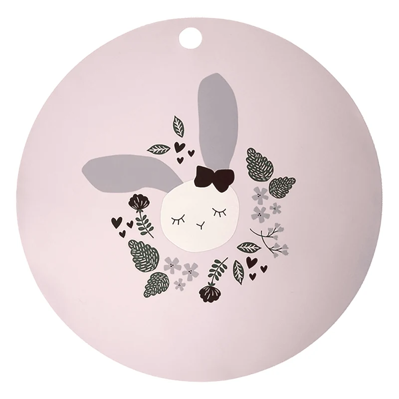 3x B-Ware kikadu Silikon-Platzset Tischunterlage Hase Rosa Unterlage Kinder 3 STÜCK