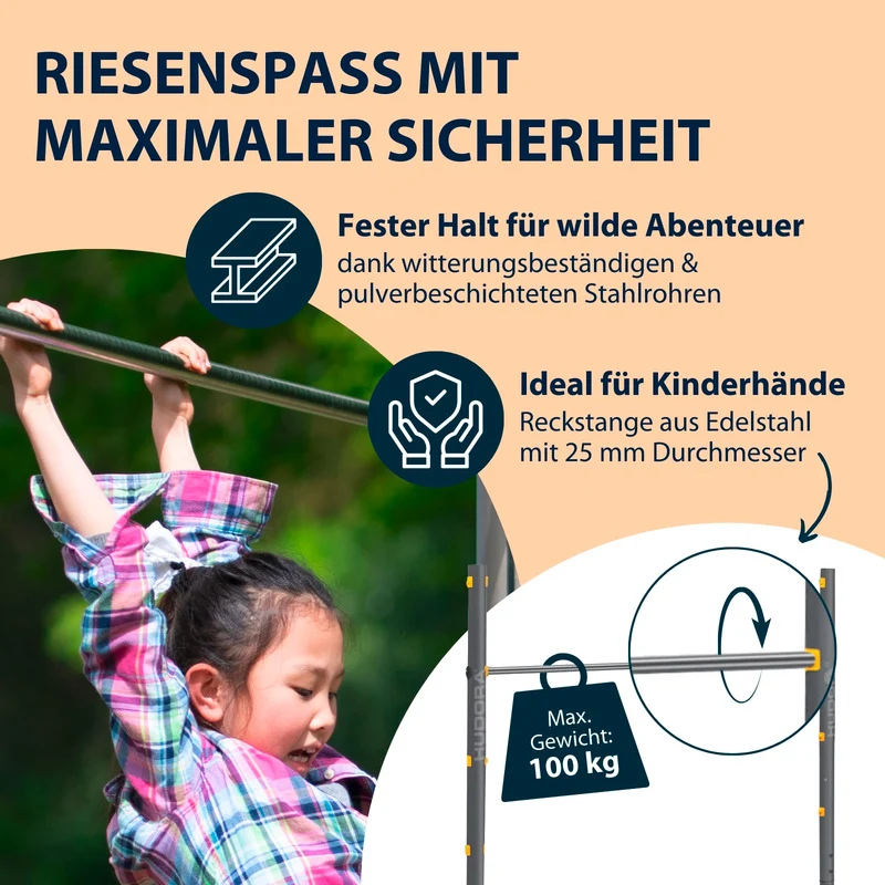 B-Ware HUDORA Fabian Pro Turnreck für Outdoor, verstellbar, max. 100 kg, grau