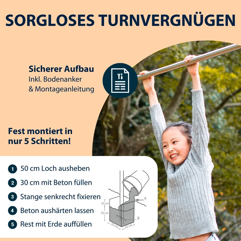 B-Ware HUDORA Fabian Pro Turnreck für Outdoor, verstellbar, max. 100 kg, grau