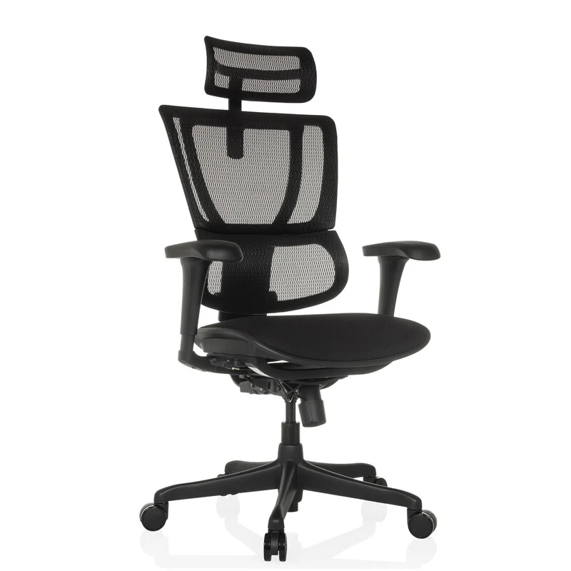 B-Ware hjh OFFICE Chefsessel ERGOHUMAN SLIM ECO F Gen2 schwarz Netzstoff höhenverste...