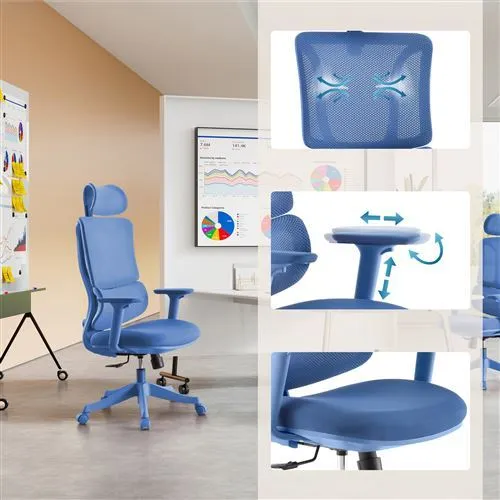 B-Ware MyBuero Ergomy Colore Bürostuhl Blau 3D Netzstoff ergonomisch 120kg max