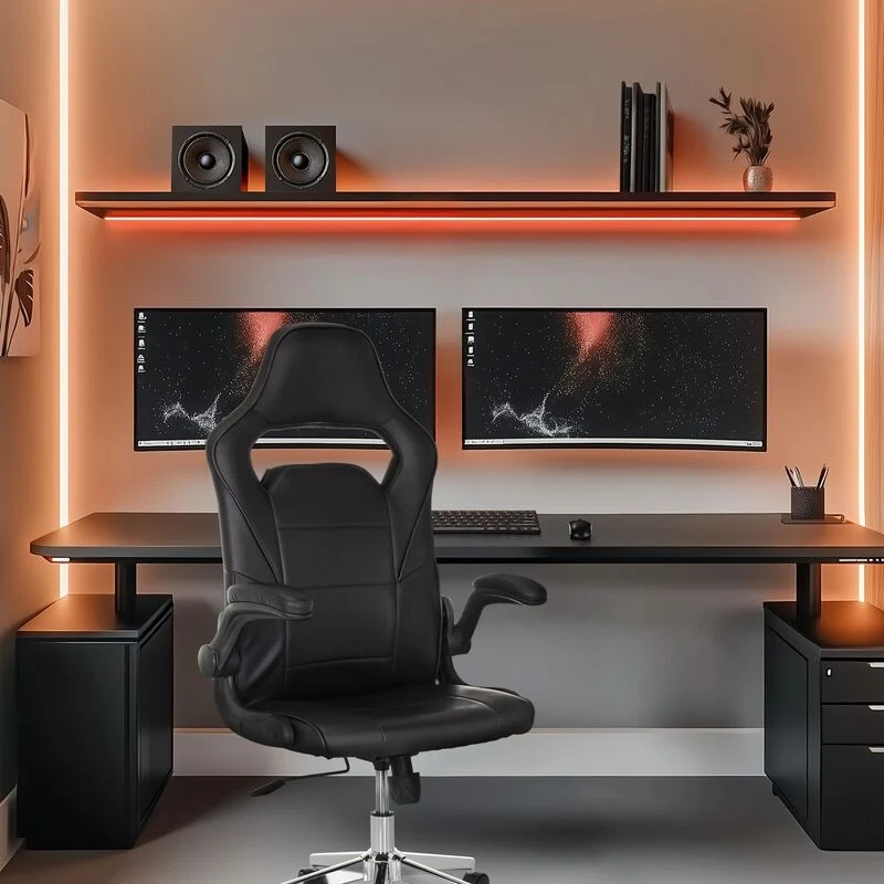 B-Ware MyBuero Gamingstuhl Bürostuhl Spielstuhl Gamingstuhl schwarz höhenverstellbar