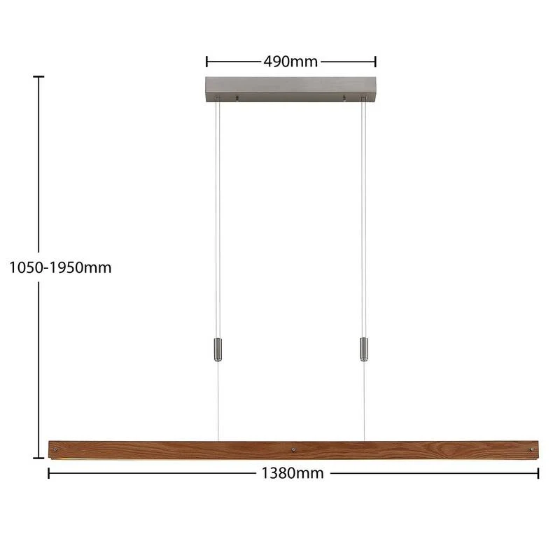 B-Ware Lindby Pendelleuchte Hängeleuchte Led Holz Nickel Matt Warmweiß Dimmbar Eiche112