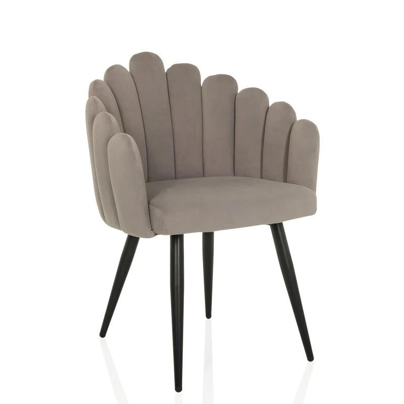 B-Ware hjh LIVING SCALLORE Esszimmerstuhl Muscheloptik Grau gepolstert 84cm hoch