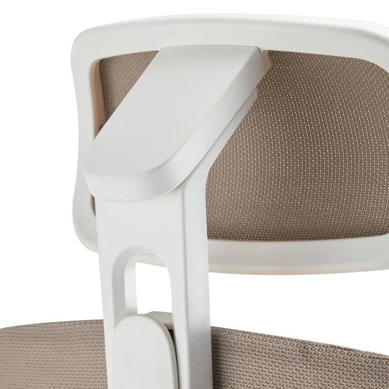 B-Ware hjh OFFICE Bürostuhl Drehstuhl Stuhl Skandis Pro Kopfstütze Beige Weiß Mesh