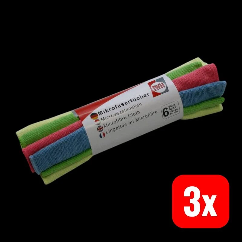 B-Ware IWH Microfasertuch Reinigungstuch 6 Stück 30x30cm vielseitig einsetzbar effektiv