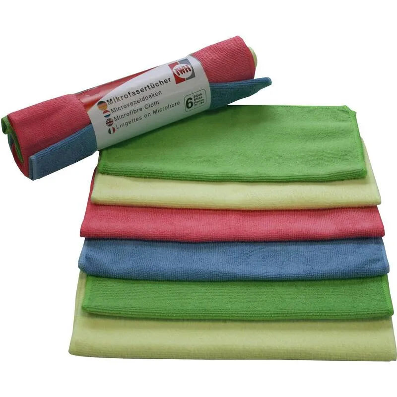 B-Ware IWH Microfasertuch Reinigungstuch 6 Stück 30x30cm vielseitig einsetzbar effektiv