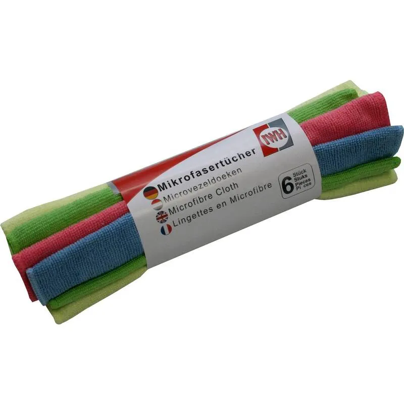 B-Ware IWH Microfasertuch Reinigungstuch 6 Stück 30x30cm vielseitig einsetzbar effektiv