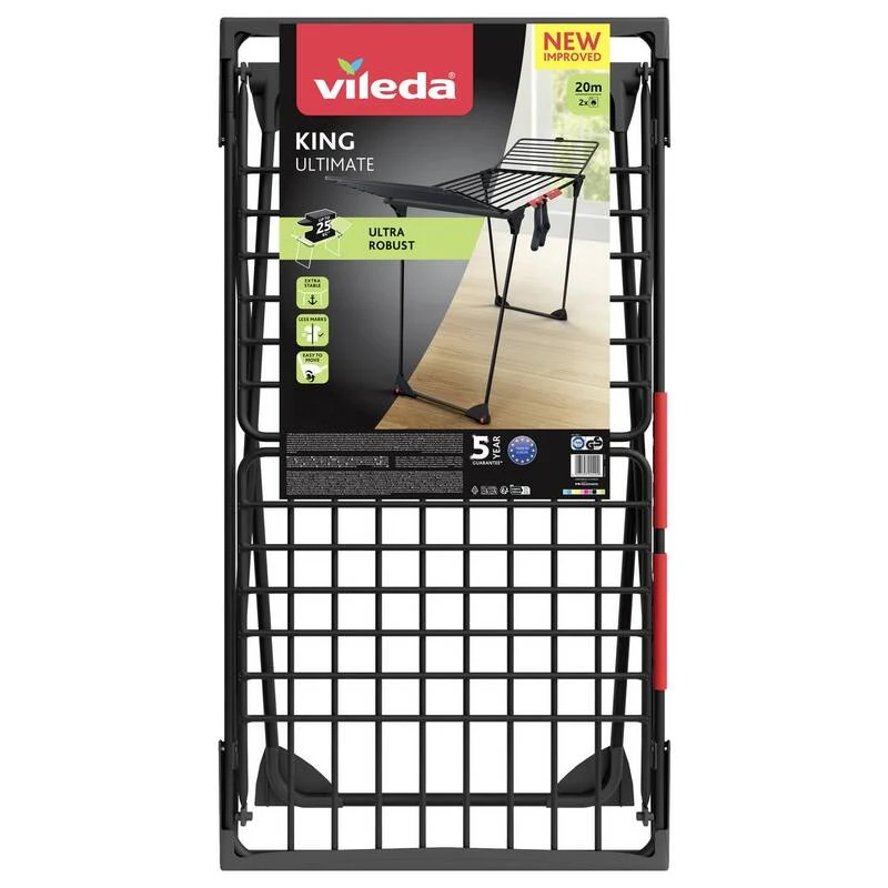 B-Ware Vileda Wäscheständer KING Ultimate Black Edition Trockenfläche 20m schwarz 1 St.