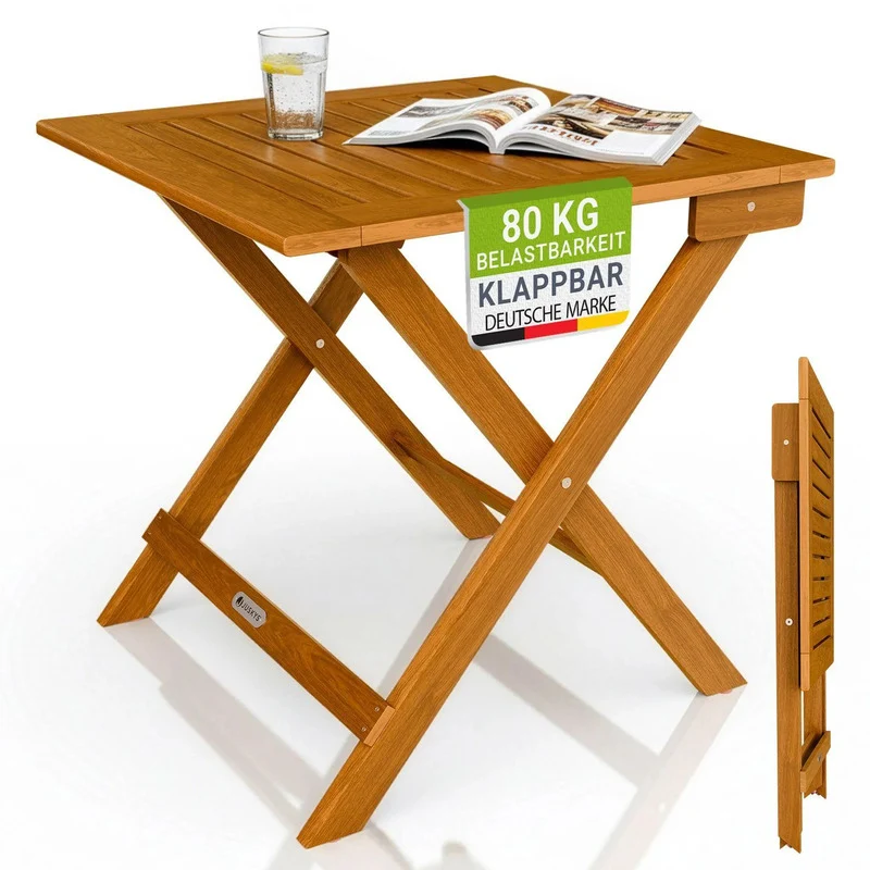 B-Ware Beistelltisch Zadar klappbar Akazienholz wetterfest 46x46x46cm Gartenmöbel natur