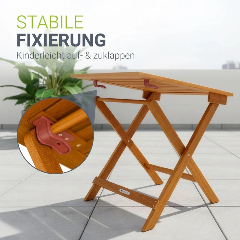 B-Ware Beistelltisch Zadar klappbar Akazienholz wetterfest 46x46x46cm Gartenmöbel natur