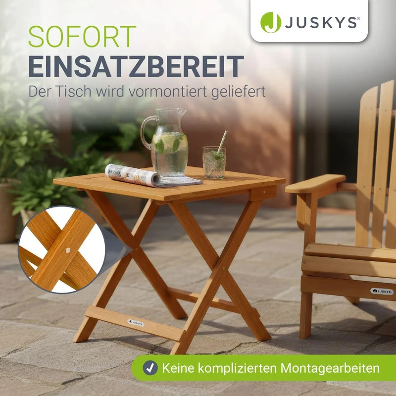 B-Ware Beistelltisch Zadar klappbar Akazienholz wetterfest 46x46x46cm Gartenmöbel natur
