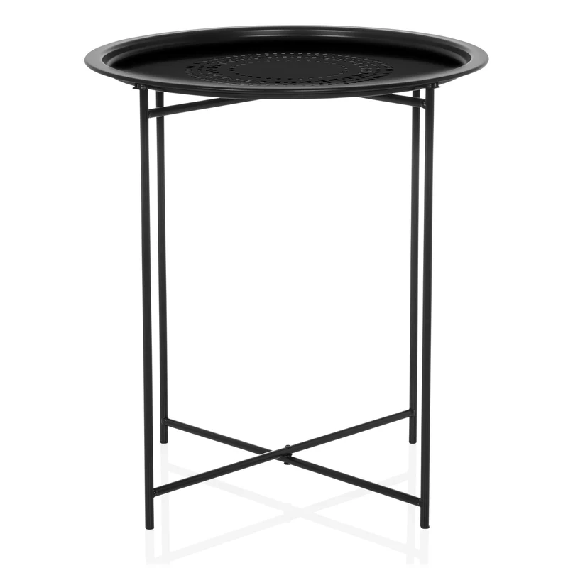 B-Ware hjh LIVING Beistelltisch ALLRUND Sofatisch schwarz Klapptisch stabil und modern