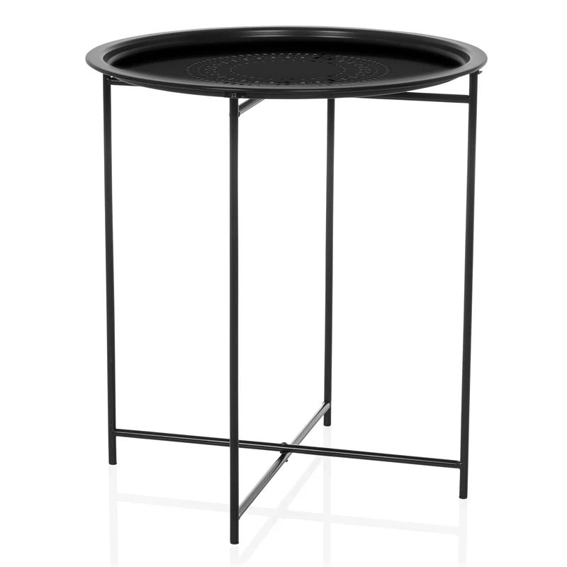 B-Ware hjh LIVING Beistelltisch ALLRUND Sofatisch schwarz Klapptisch stabil und modern
