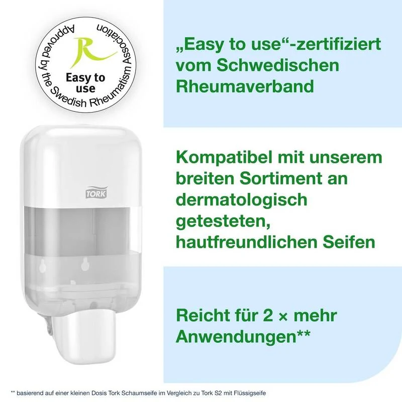 B-Ware Tork Seifenspender Spender Mini S5 Weiß Kunststoff Wandmontage Flüssigseife Gel