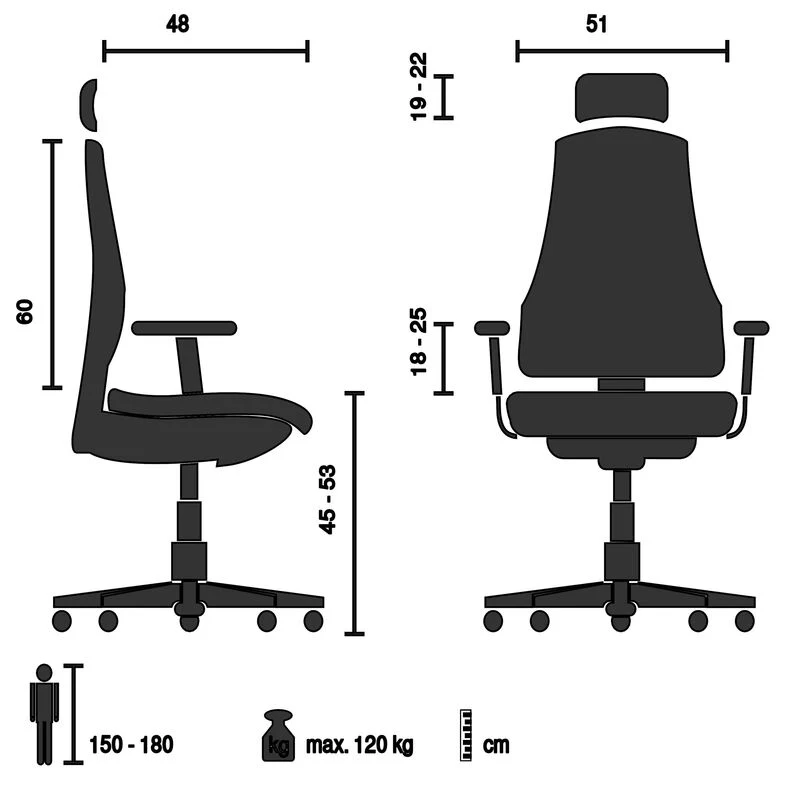 B-Ware hjh OFFICE ARCEO F | Stoff Profi Bürostuhl Drehstuhl Schreibtischstuhl Schwarz