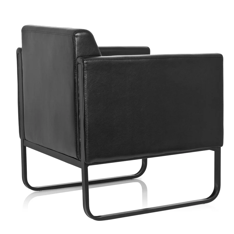 B-Ware hjh OFFICE Loungesessel Loungesofa BALI BLACK Kunstleder Sessel schwarz