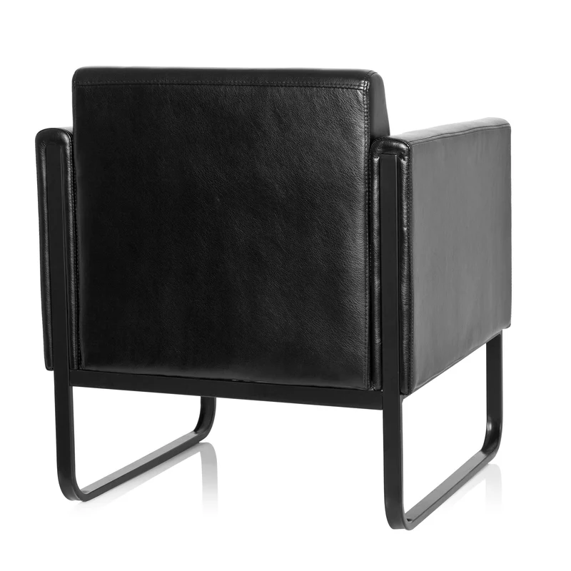 B-Ware hjh OFFICE Loungesessel Loungesofa BALI BLACK Kunstleder Sessel schwarz
