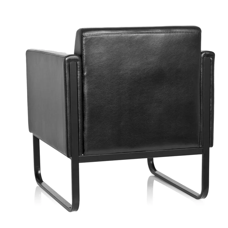 B-Ware hjh OFFICE Loungesessel Loungesofa BALI BLACK Kunstleder Sessel schwarz