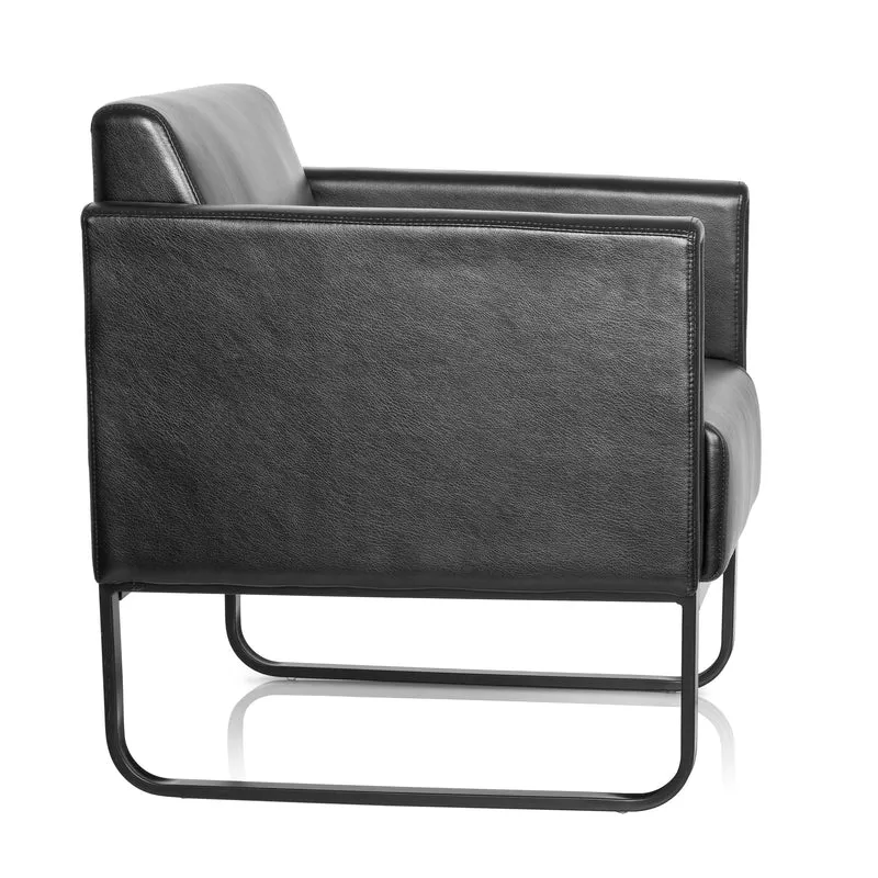 B-Ware hjh OFFICE Loungesessel Loungesofa BALI BLACK Kunstleder Sessel schwarz