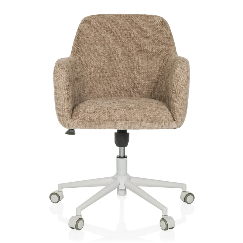 B-Ware hjh LIVING Bürostuhl Drehstuhl Home Office beige Bouclé Stoff höhenverstell649