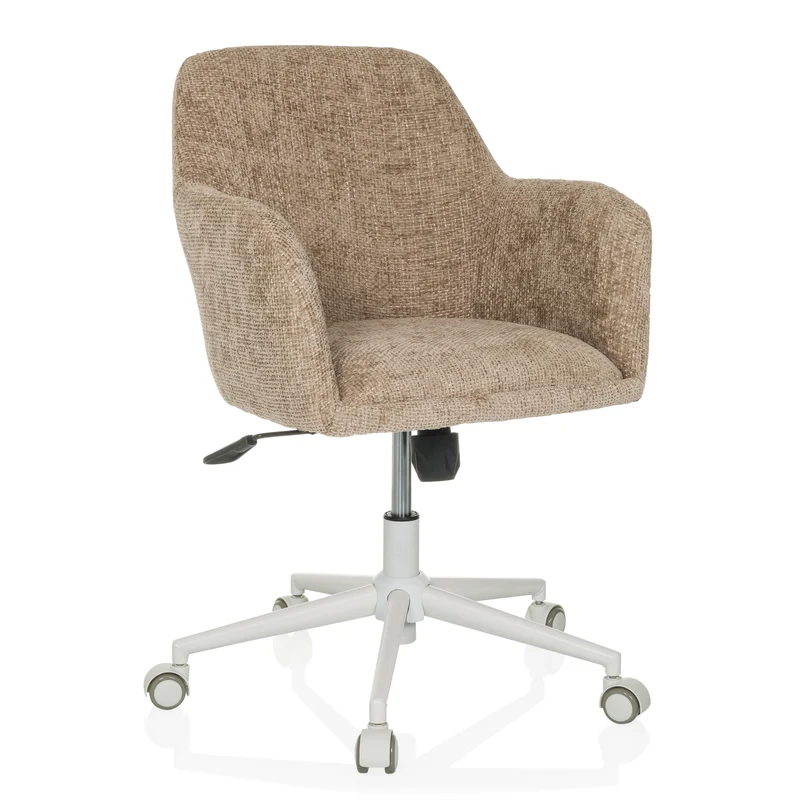 B-Ware hjh LIVING Bürostuhl Drehstuhl Home Office beige Bouclé Stoff höhenverstell649
