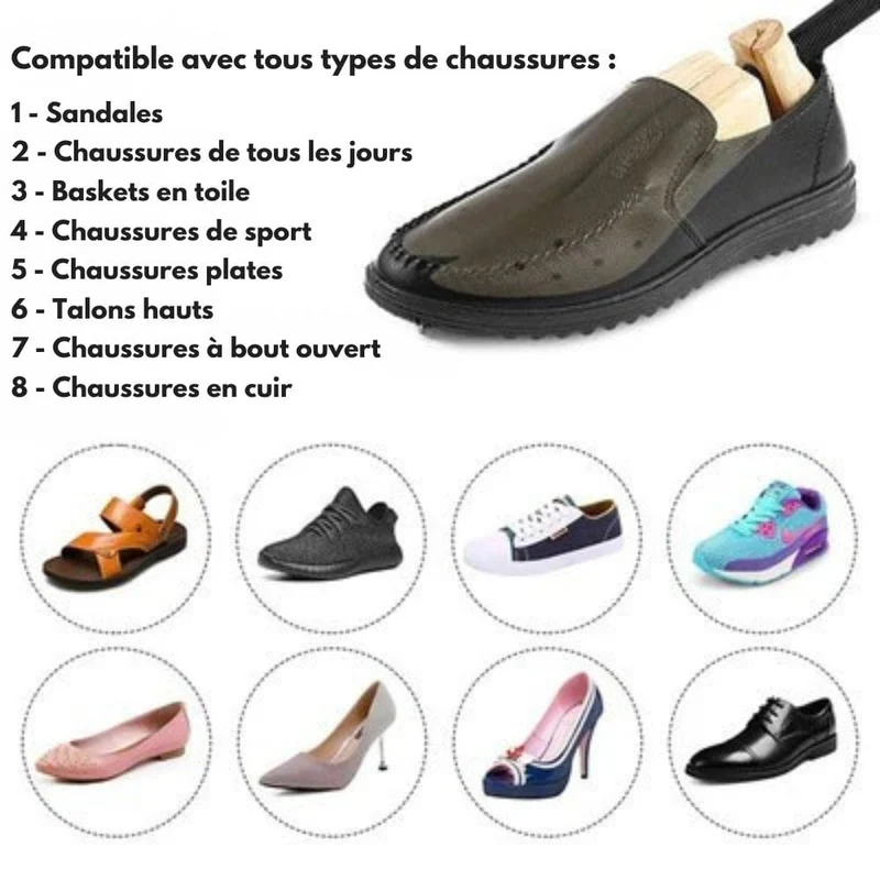 Élargisseur de chaussures FlexWood pour confort ajusté