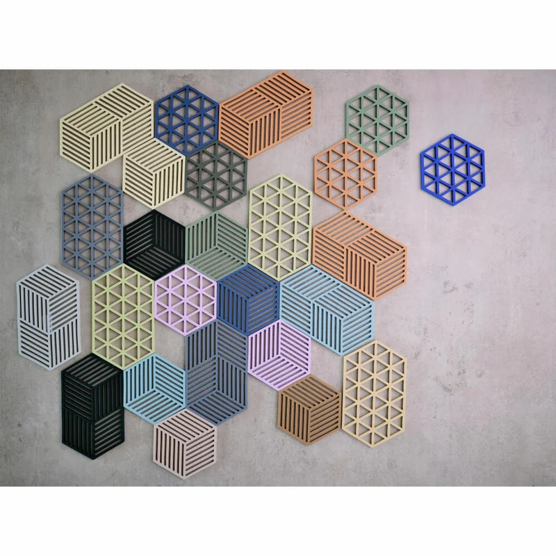 Zone Denmark Untersetzer Hexagon Light Terracotta, Silikon, Rot, 24 cm, 31616