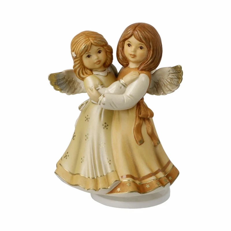 Goebel Engel Fröhliche Weihnachten, mit Musikwerk, Steingut, Champagner, 16 cm, 41686071