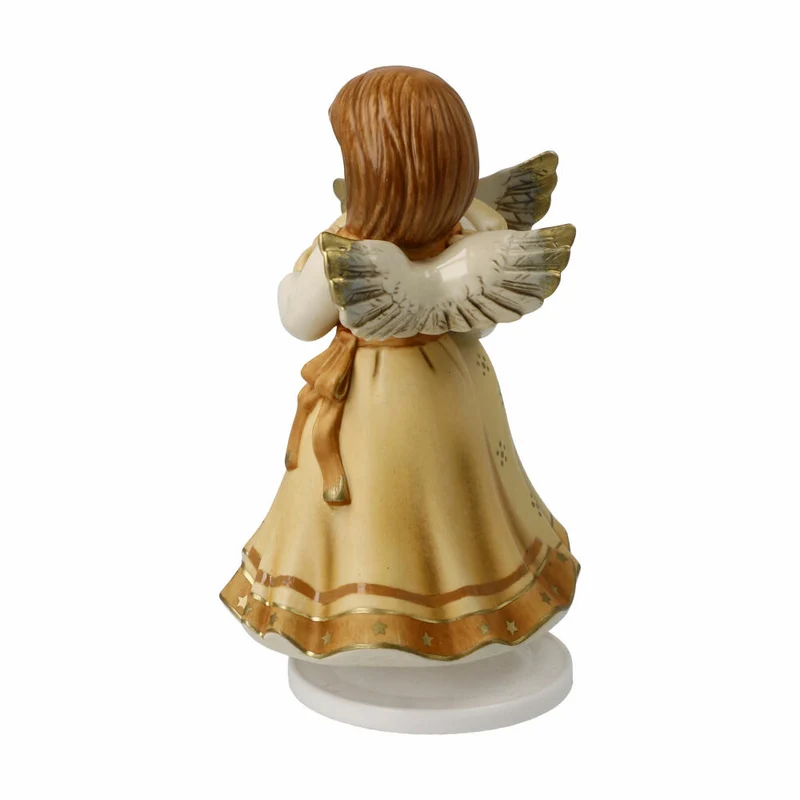Goebel Engel Fröhliche Weihnachten, mit Musikwerk, Steingut, Champagner, 16 cm, 41686071