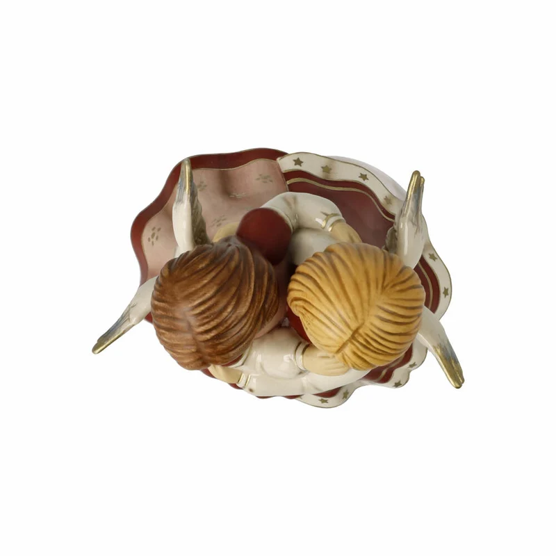 Goebel Engel Fröhliche Weihnachten, mit Musikwerk, Steingut, Bordeaux, 16 cm, 41686291