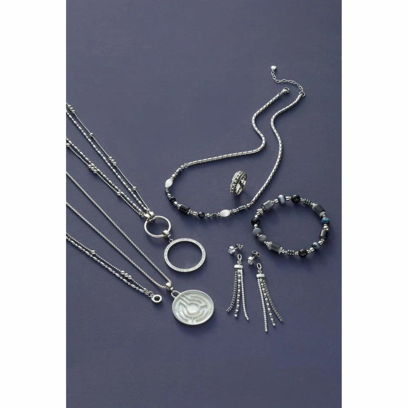 Leonardo Jewels Halskette 80 Joy, Kette, Schmuckkette, Modeschmuck, Edelstahl, Glasperlen, 024366