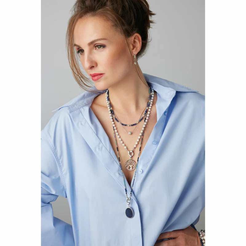 Leonardo Jewels Halskette 80 Natalina Clip&Mix, Kette, Schmuckkette, Modeschmuck, Edelstahl, Glasperlen, 024368