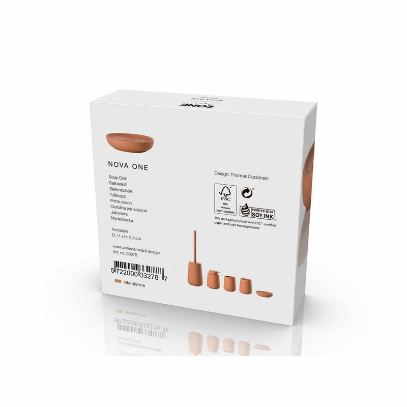 Zone Denmark Seifenschale Nova One Mandarine, Seifenablage, Porzellan, Orange, 33278
