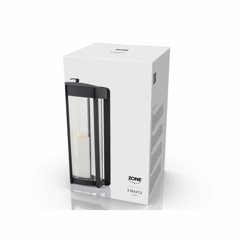 Zone Denmark Laterne Firefly Black, Windlicht, Stahl, Schwarz, 35 cm, 32317
